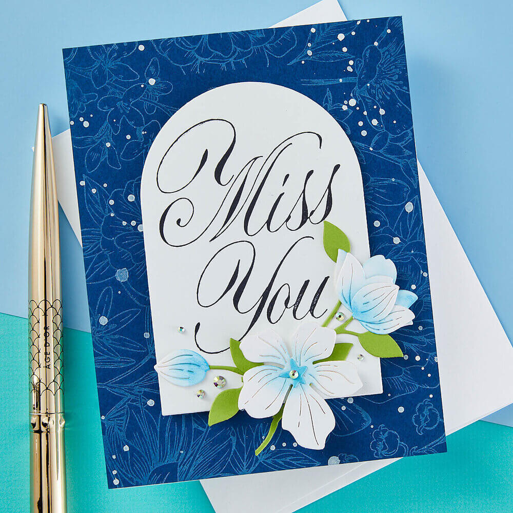 Spellbinders Press Plate - Copperplate Everyday Sentiments Collection - Copperplate Miss You (by Paul Antonio)