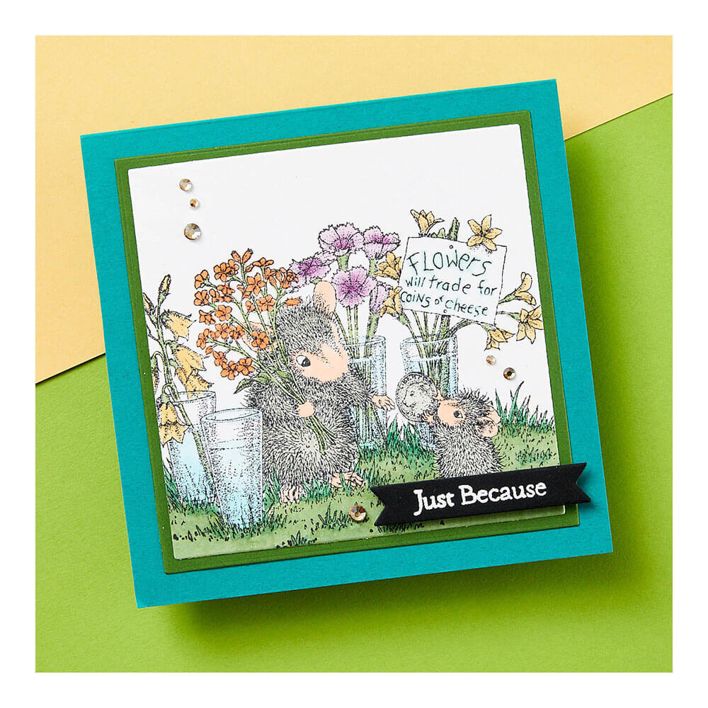 Spellbinders Cling Stamp - House-Mouse Spring Has Sprung Collection - Flower Market