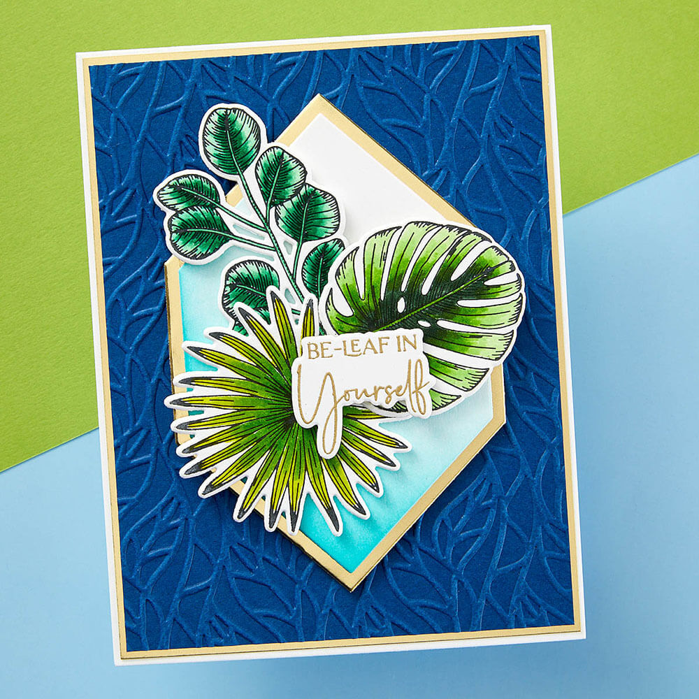Spellbinders Embossing Folder - Propagation Garden Collection - Leafy Helix By Annie Williams