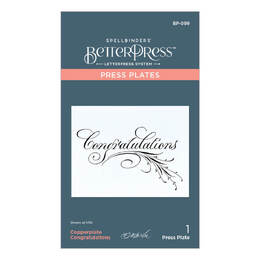 Spellbinders Press Plate - Copperplate Everyday Sentiments Collection - Copperplate Congratulations (by Paul Antonio)