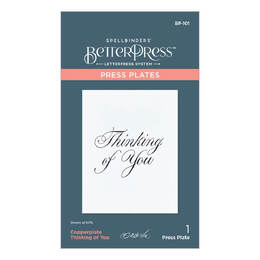 Spellbinders Press Plate - Copperplate Everyday Sentiments Collection - Copperplate Thinking of You (by Paul Antonio)
