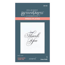 Spellbinders Press Plate - Copperplate Everyday Sentiments Collection - Copperplate Thank You (by Paul Antonio)