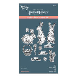 Spellbinders Spring Sampler Collection Press Plate & Die Set - Spring Bunnies (Simon Hurley) BP-156