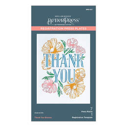Spellbinders BetterPress Plate - Place & Press Registration Collection - Thank You Blooms