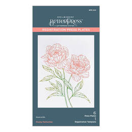 Spellbinders BetterPress Registration Press Plates - Cheers To You Collection - Peony Perfection