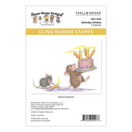 Spellbinders Cling Stamp - House-Mouse Spring Has Sprung Collection - Birthday Wishes
