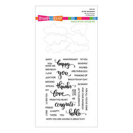 Stampendous Clear Stamps and Die Set - All The Sentiments Collection - All The Sentiments