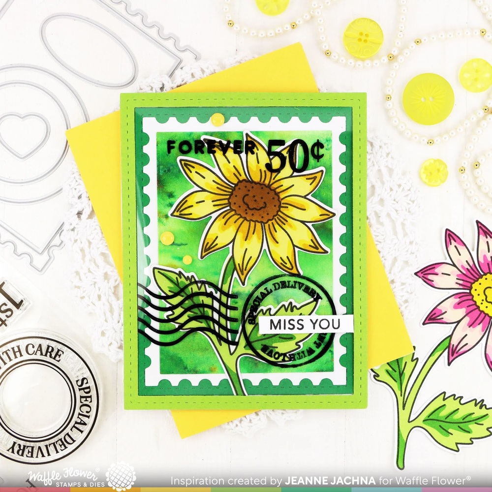 Waffle Flower Clear Stamps - Oversized Postage 421727