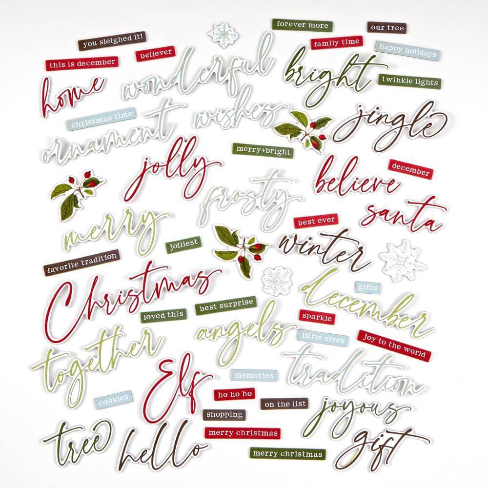 49 And Market Chipboard Set - Words, Evergreen Season