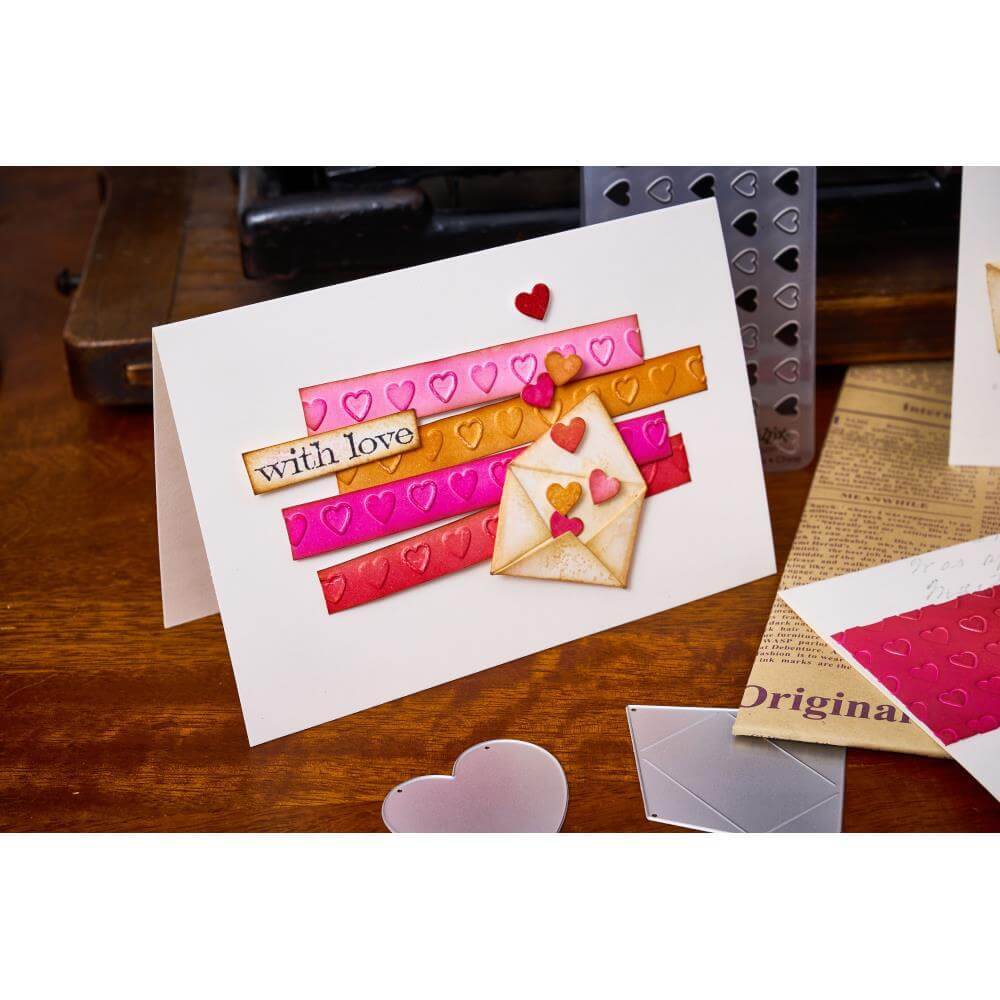 Sizzix Sidekick Texture Fades Embossing Folder - Valentines By Tim Holtz 666860