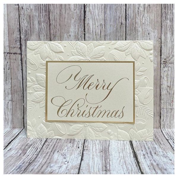 Spellbinders Press Plate & Die Set - Copperplate Holiday Sentiments Collection - Copperplate Merry Christmas (by Paul Antonio)