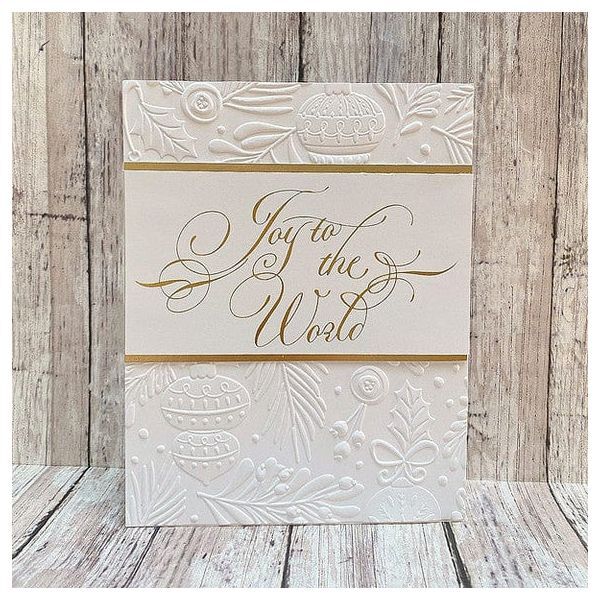 Spellbinders Press Plate & Die Set - Copperplate Holiday Sentiments Collection - Copperplate Joy to the World (by Paul Antonio)