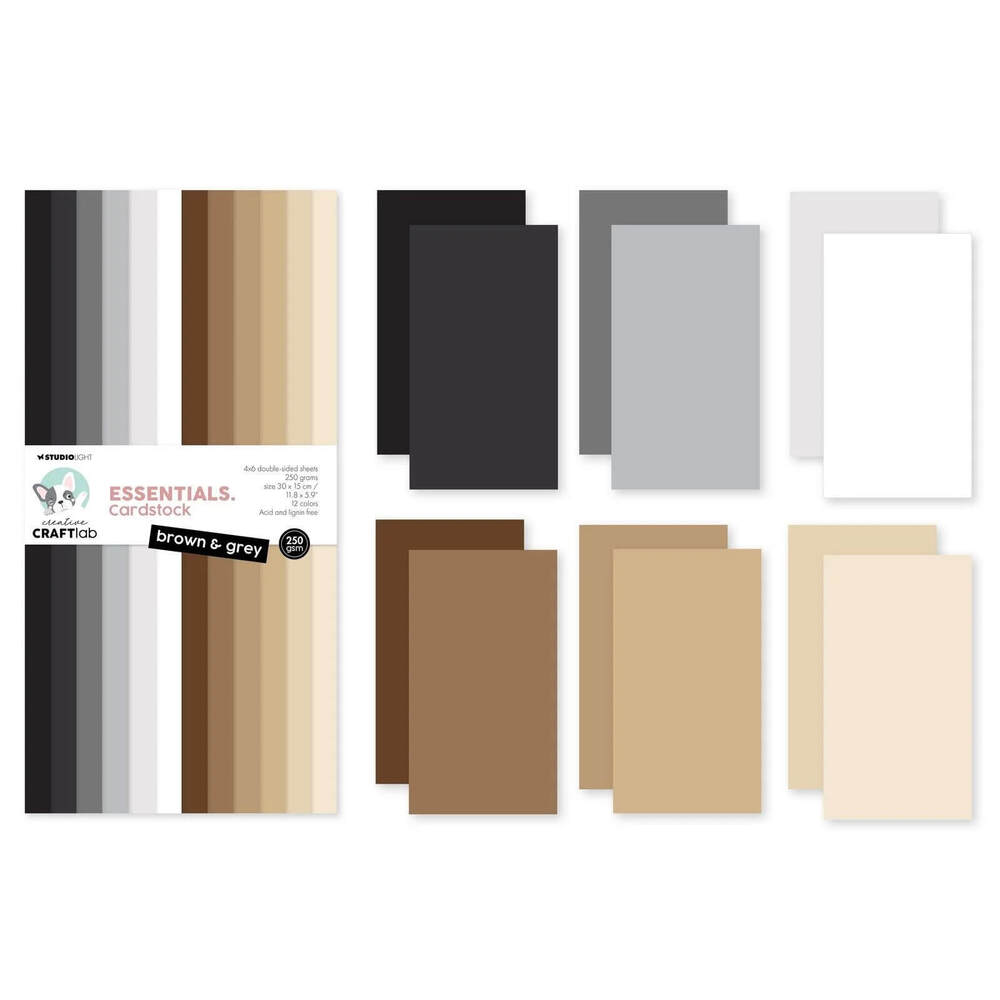 Creative Craftlab Essentials Paper Pad - Brown & Grey 250gsm