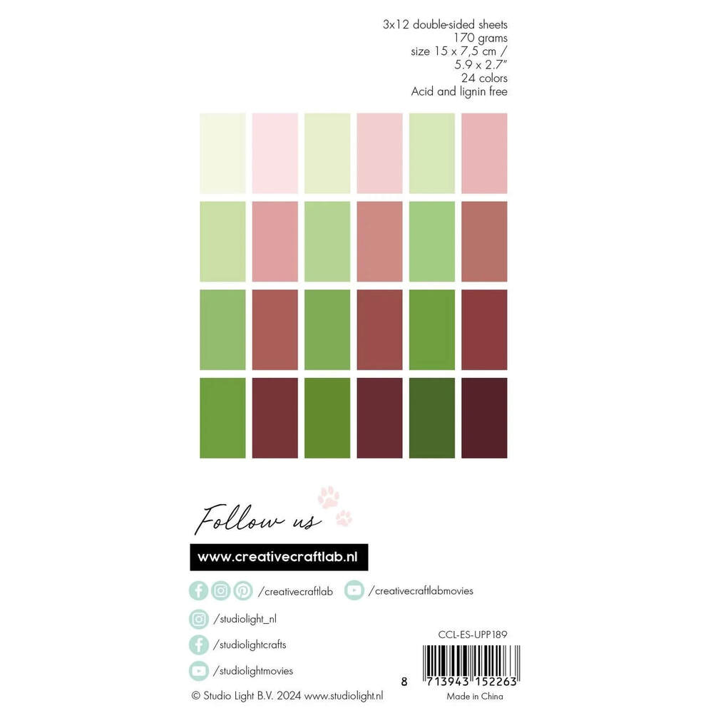 Creative Craftlab Essentials Unicolor Paper Pad - Palmtrees