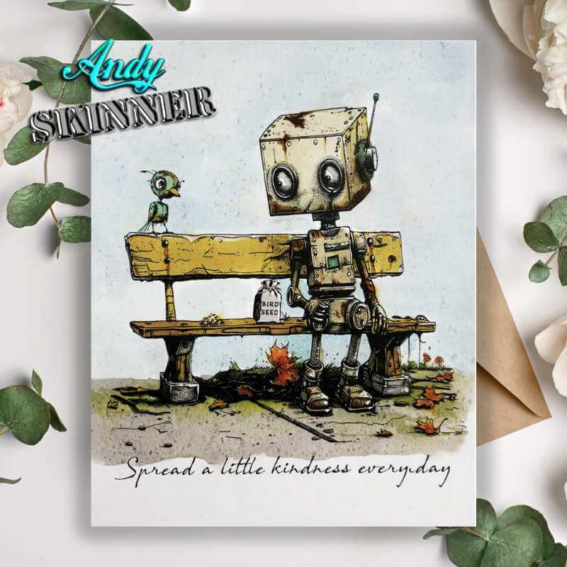 Creative Expressions Bot-ology  Stamp - Spread A Little Kindness (by Andy Skinner)