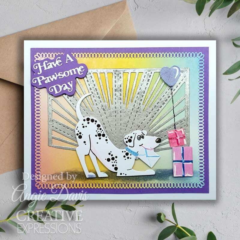 Creative Expressions Craft Dies - Mini Shadowed Sentiments - Have A Paw-some Day (by Sue Wilson)