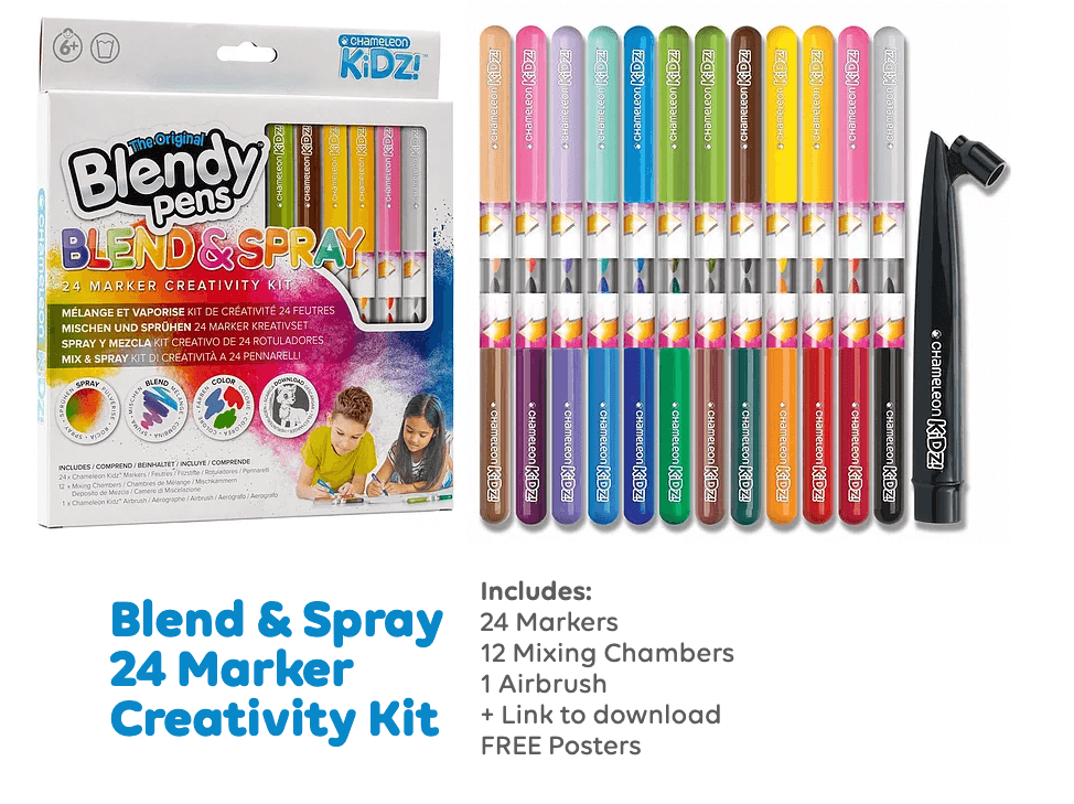 Blendy Pens: Color-blending art marker kit.