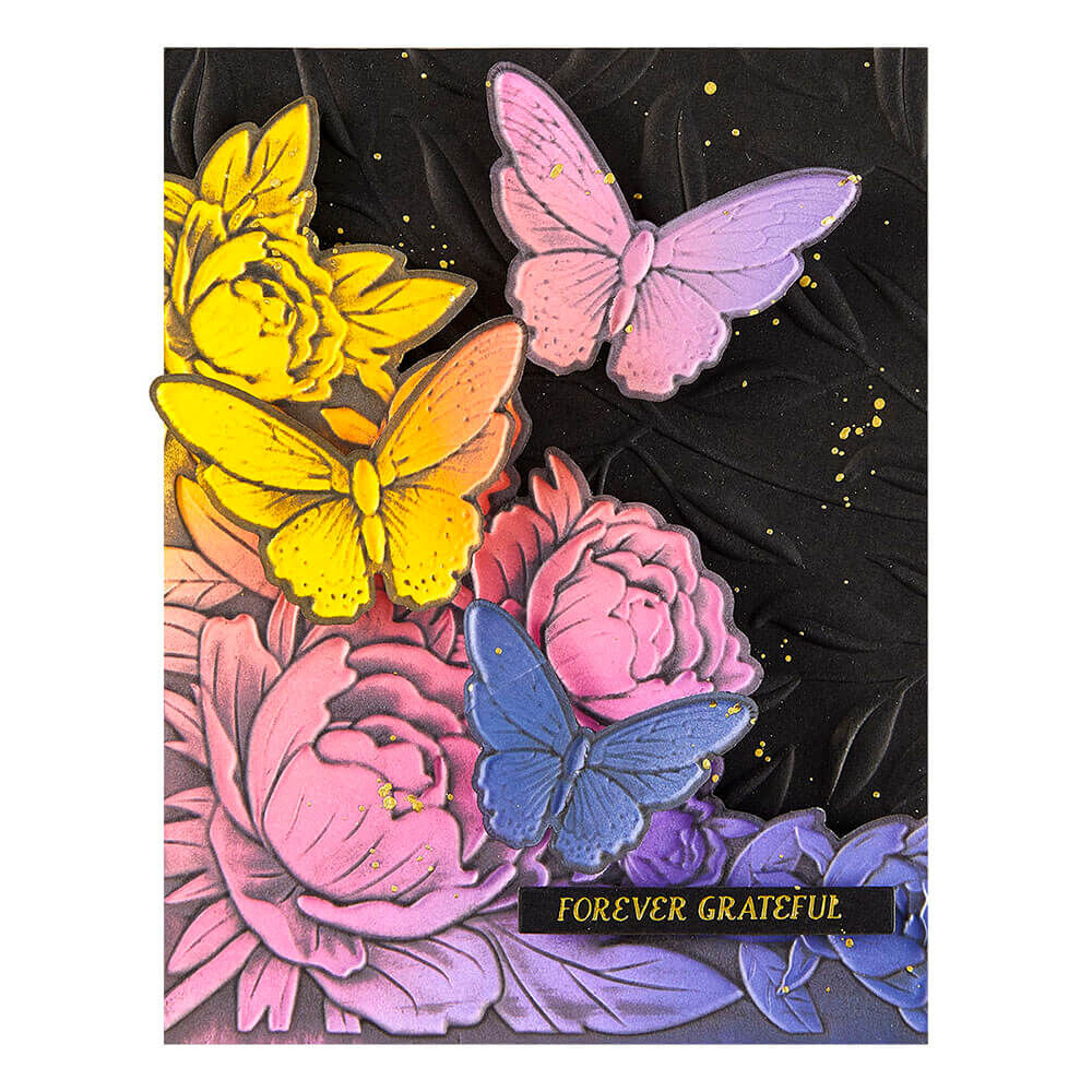 Spellbinders 3D Emboss & Cut Folder - Vivid Expressions Collection - Blooming Butterflies E3D-126