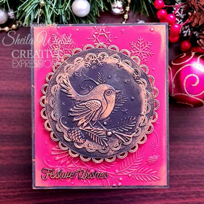 Creative Expressions 3D Embossing Folder - Robin & Snowflakes (5in x 7in)