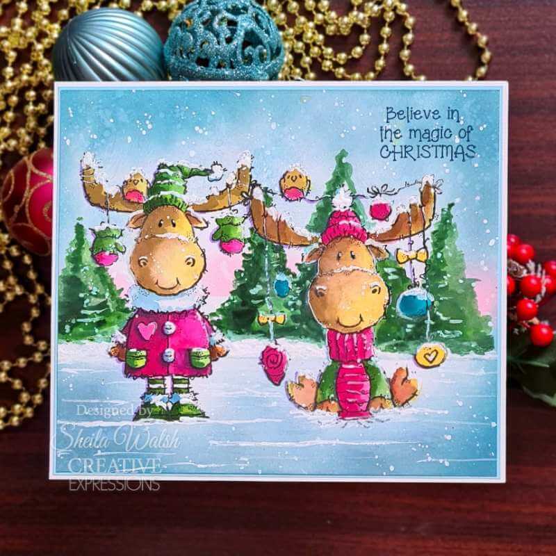 Woodware Clear Stamps Singles - Moose Christmas (4in x 6in)