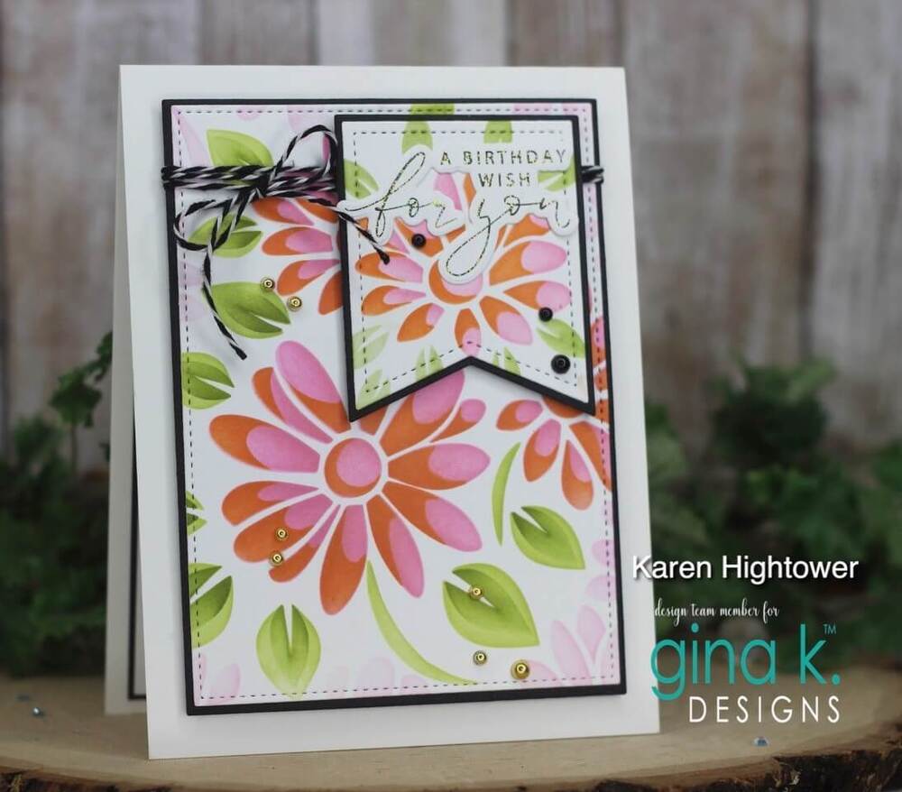 Gina K Designs Layering Stencil - Spring Daisies