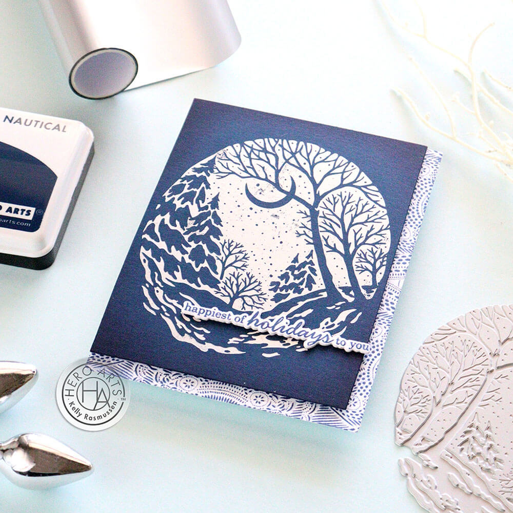 Hero Arts Letterpress + Foil Plate - Winter Forest HP111