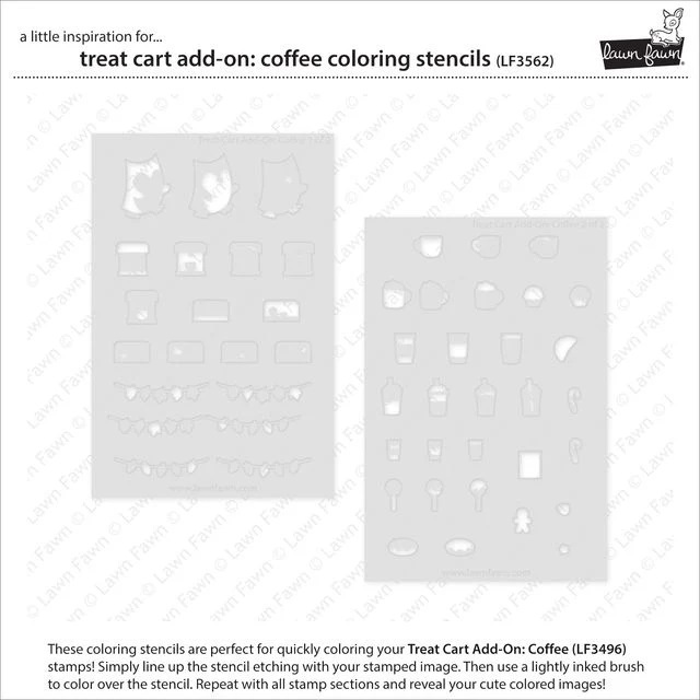 Lawn Fawn Stencils - Treat Cart Add-On: Coffee LF3562