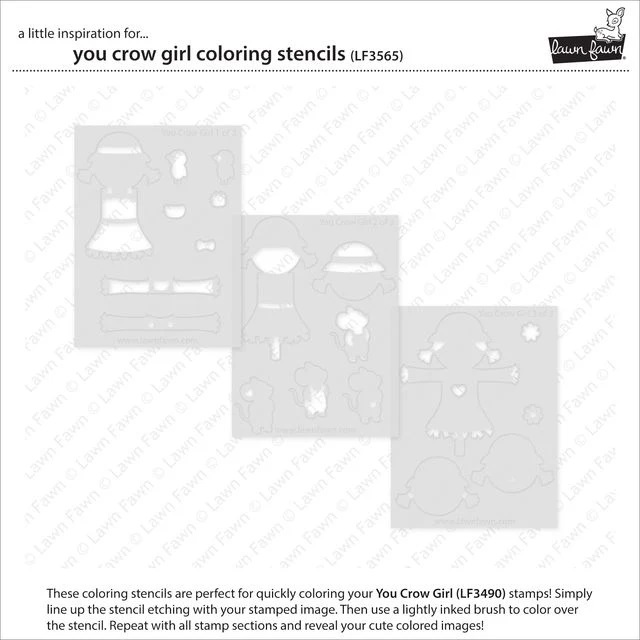 Lawn Fawn Stencils - You Crow Girl LF3565