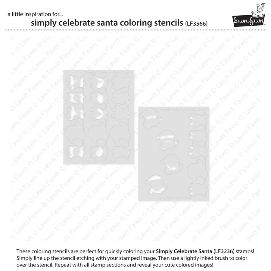 Lawn Fawn Stencils - Simply Celebrate Santa LF3566