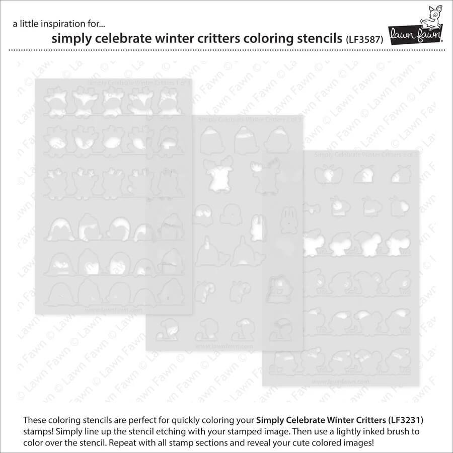 Lawn Fawn Stencils - Simply Celebrate Winter Critters LF3587