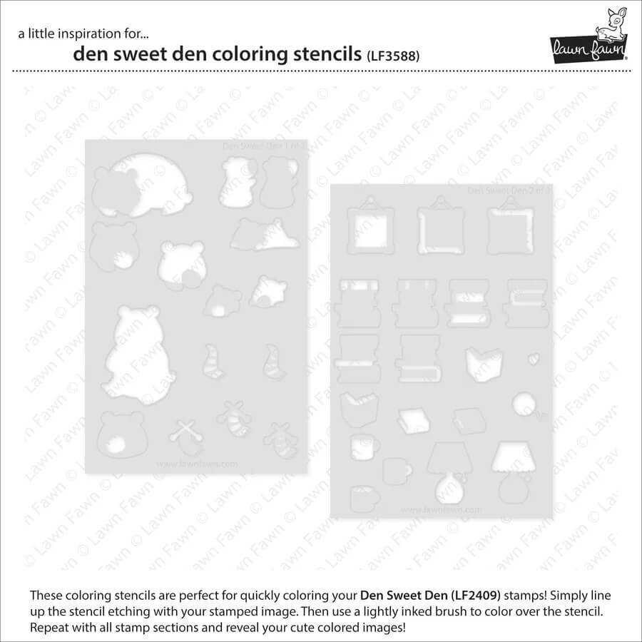 Lawn Fawn Stencils - Den Sweet Den LF3588