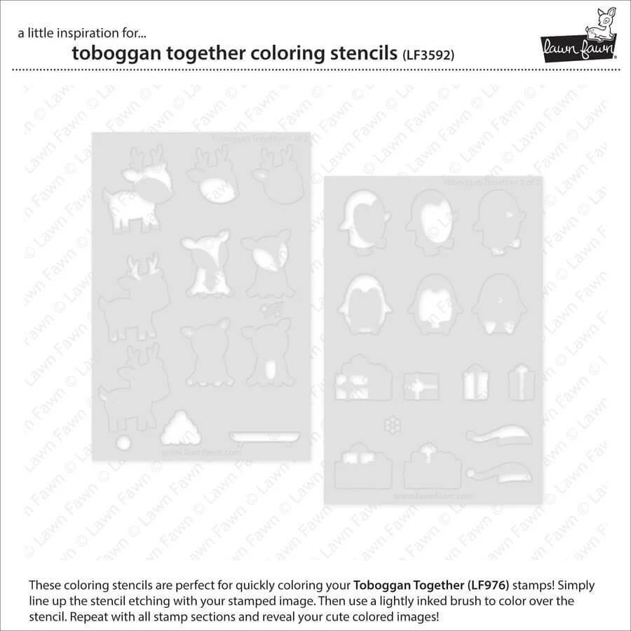 Lawn Fawn Colouring Stencils - Toboggan Together LF3592