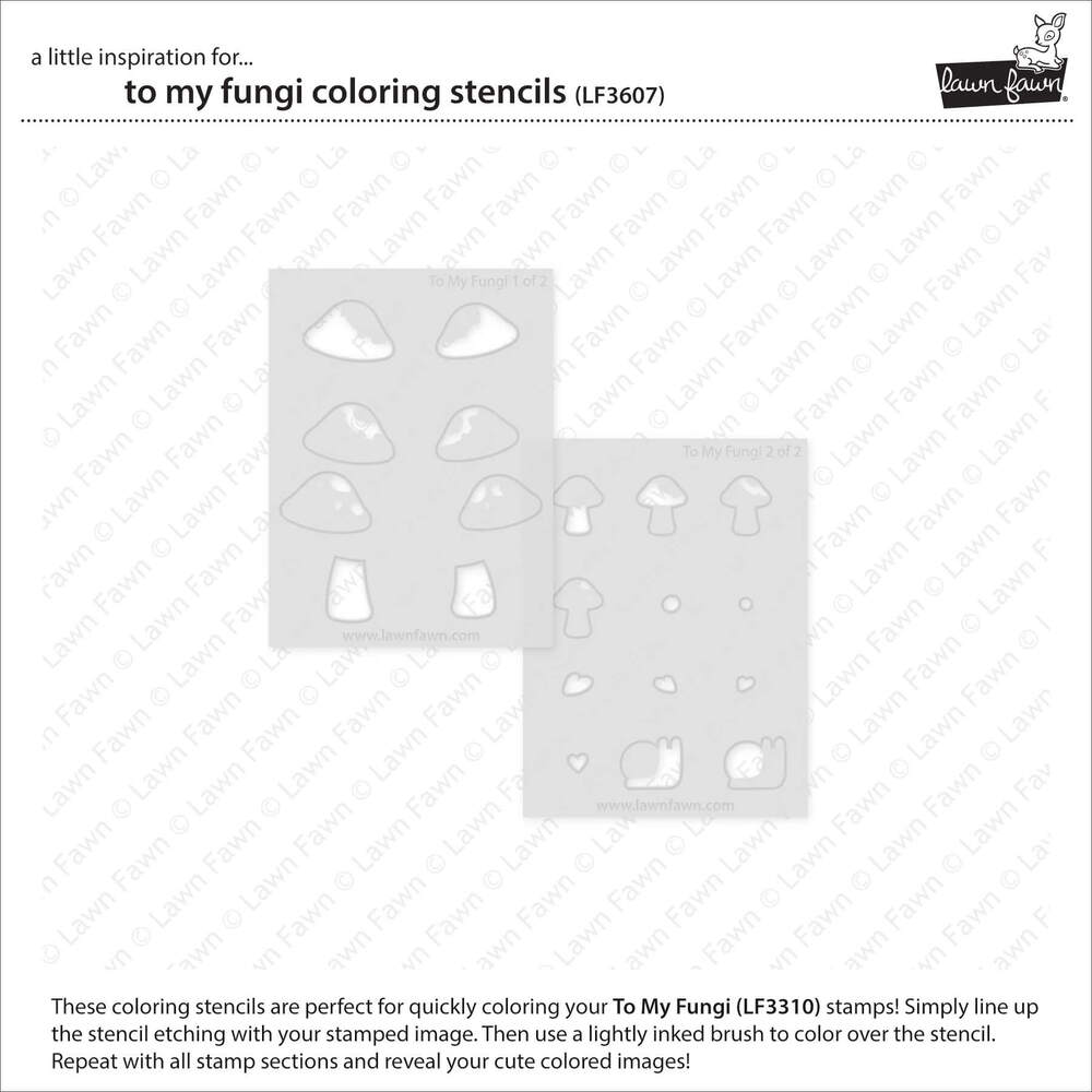 Lawn Fawn Colouring Stencils - To My Fungi LF3607