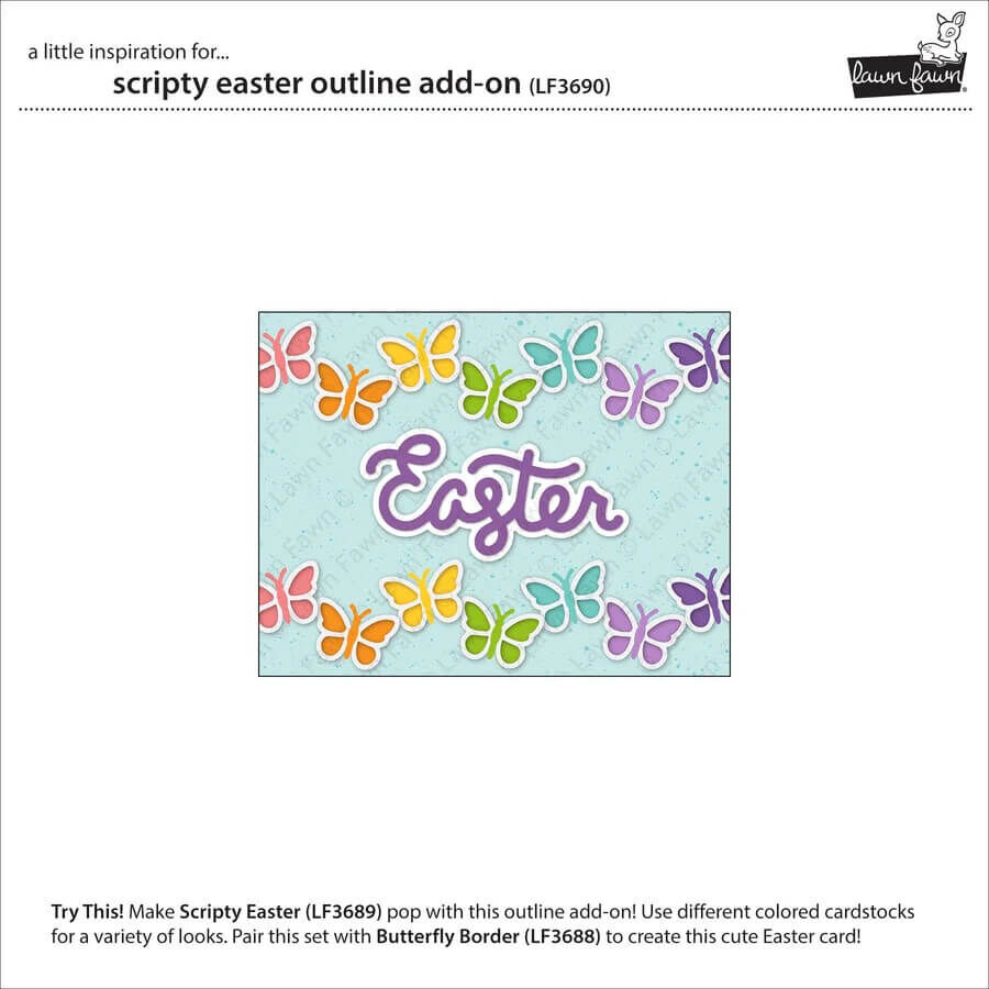 Lawn Fawn Dies - Scripty Easter Outline Add-On LF3690