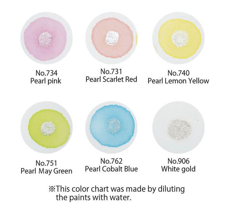 Kuretake Gansai Tambi - Pearl Colors (6 colors set)