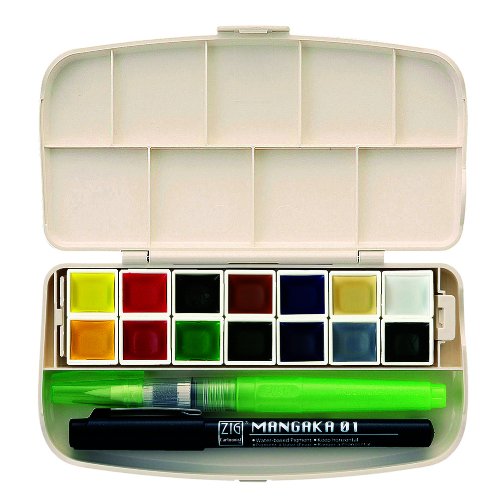 Kuretake Gansai Tambi - Portable 14 colors set MC30-1