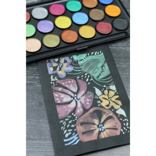 Yasutomo Niji Pearlescent 21 Color Watercolor Palette NPWC21