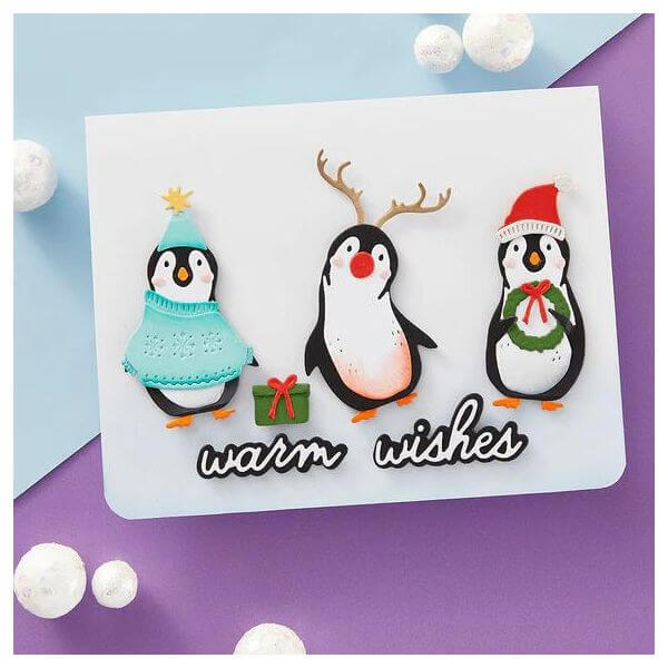 Spellbinders Etched Dies - Let It Snow Collection - Playful Penguins (by Simon Hurley) S4-1380