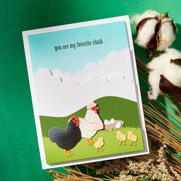 Spellbinders Clear Stamps & Die Set - On the Farm Collection - Spring Chicken