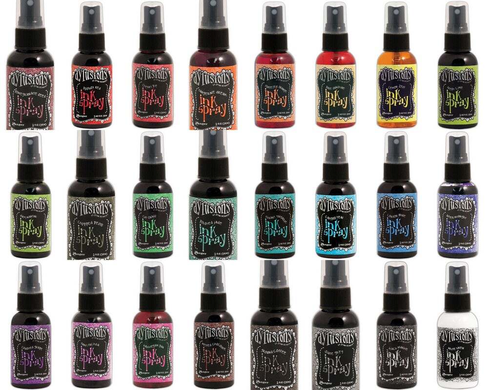 DYLUSIONS Ink Spray 2oz bottles -  Available in 36 fun & vibrant colours