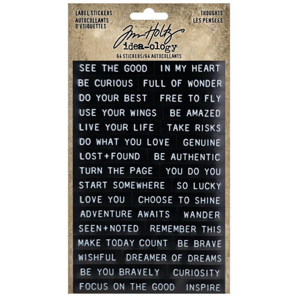 Tim Holtz Idea-Ology Sentiments Label Stickers 64/Pkg - THOUGHTS