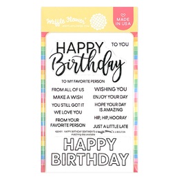 Waffle Flower Clear Stamps - Happy Birthday Duo Sentiments 420491