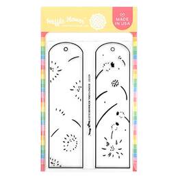 Waffle Flower Clear Stamps - Round Floral Bookmark Duo 421557