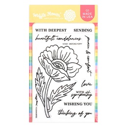 Waffle Flower Clear Stamps - Sketched Poppy 421651