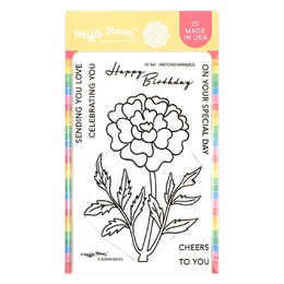 Waffle Flower Clear Stamps - Sketched Marigold 421661
