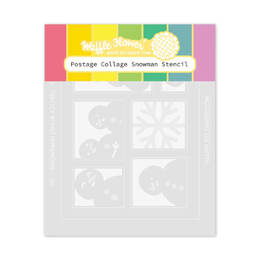 Waffle Flower Stencil - Postage Collage Snowman 421766