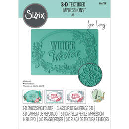 Sizzix 3D Textured Impressions Embossing Folder - Winter Wishes By Jen Long 666734