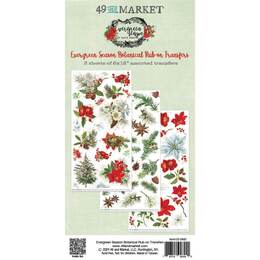 49 And Market Rub-On Transfer Set - Botanical, Evergreen Season