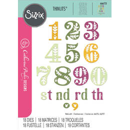 Sizzix Thinlits Die Set (18PK) - Folk Numbers by Catherine Pooler 666723