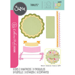 Sizzix Thinlits Die Set 10PK - Scalloped Circles, Borders & Banners by Catherine Pooler 666801